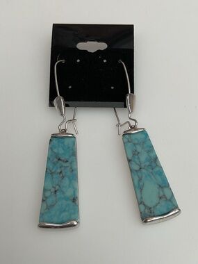 RLM Studio 925 Sterling Silver Turquoise Dangle Earrings Artisan Signed